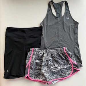 Under Armour Workout Bundle - 3 Piece Set - Size XS Top / Small Bottoms